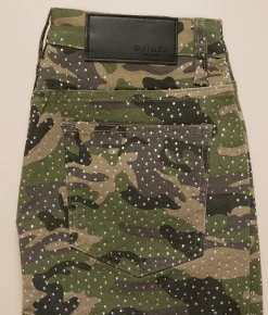 Waimea Rhinestone Stacked Stretch Jean Camo