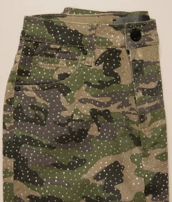 Waimea Rhinestone Stacked Stretch Jean Camo