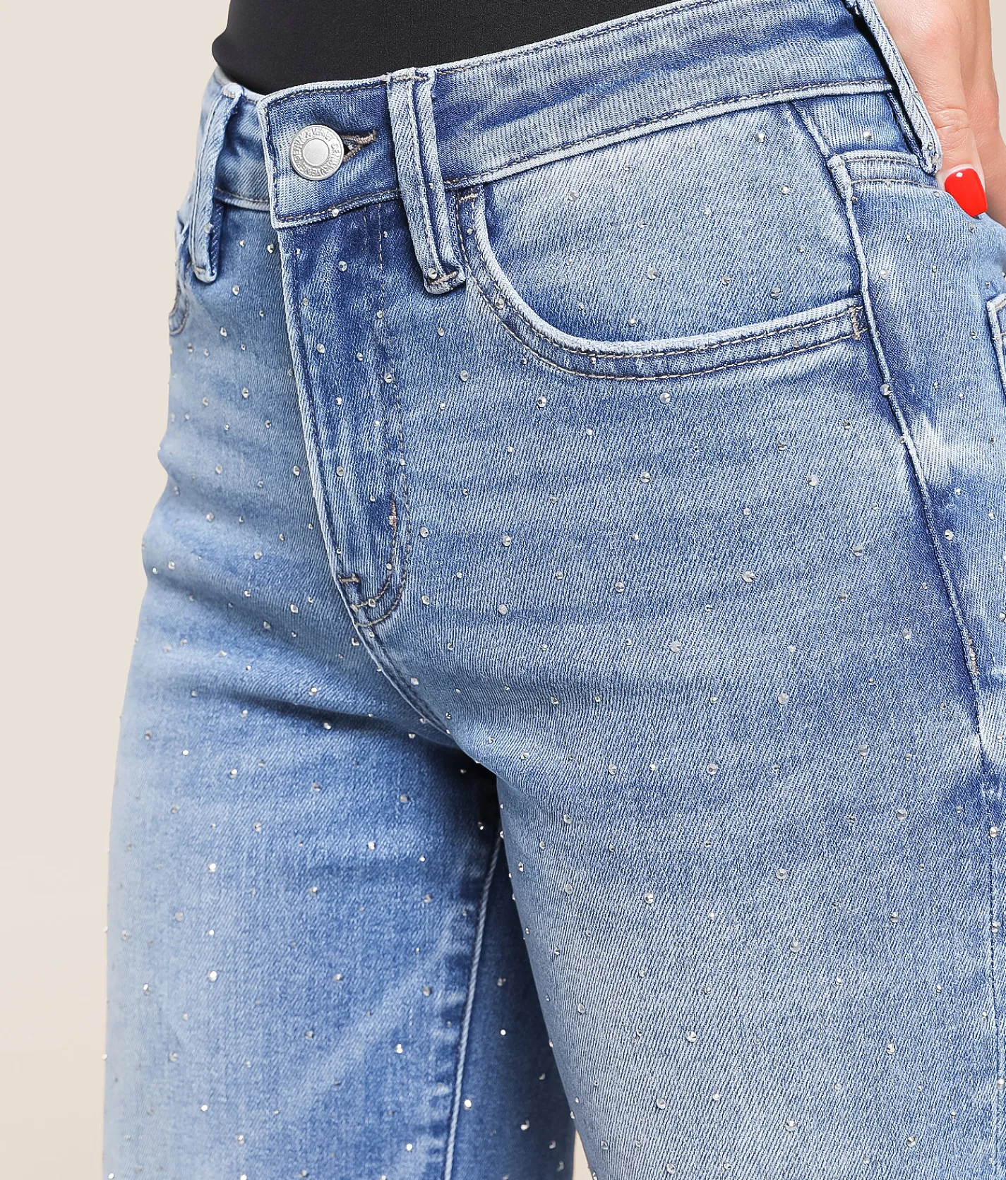 Jeans|Bottoms | VERVET by Flying Monkey Rhinestone Classic Straight Jean Love Landing