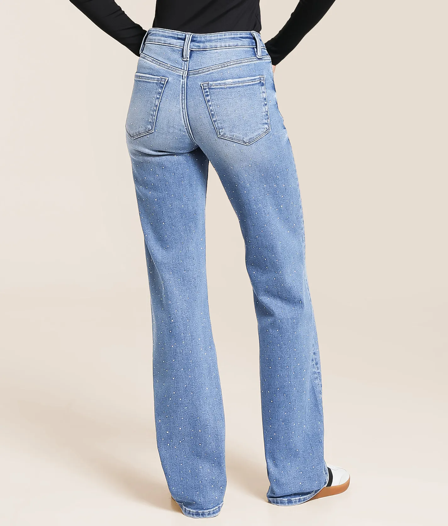 Jeans|Bottoms | VERVET by Flying Monkey Rhinestone Classic Straight Jean Love Landing