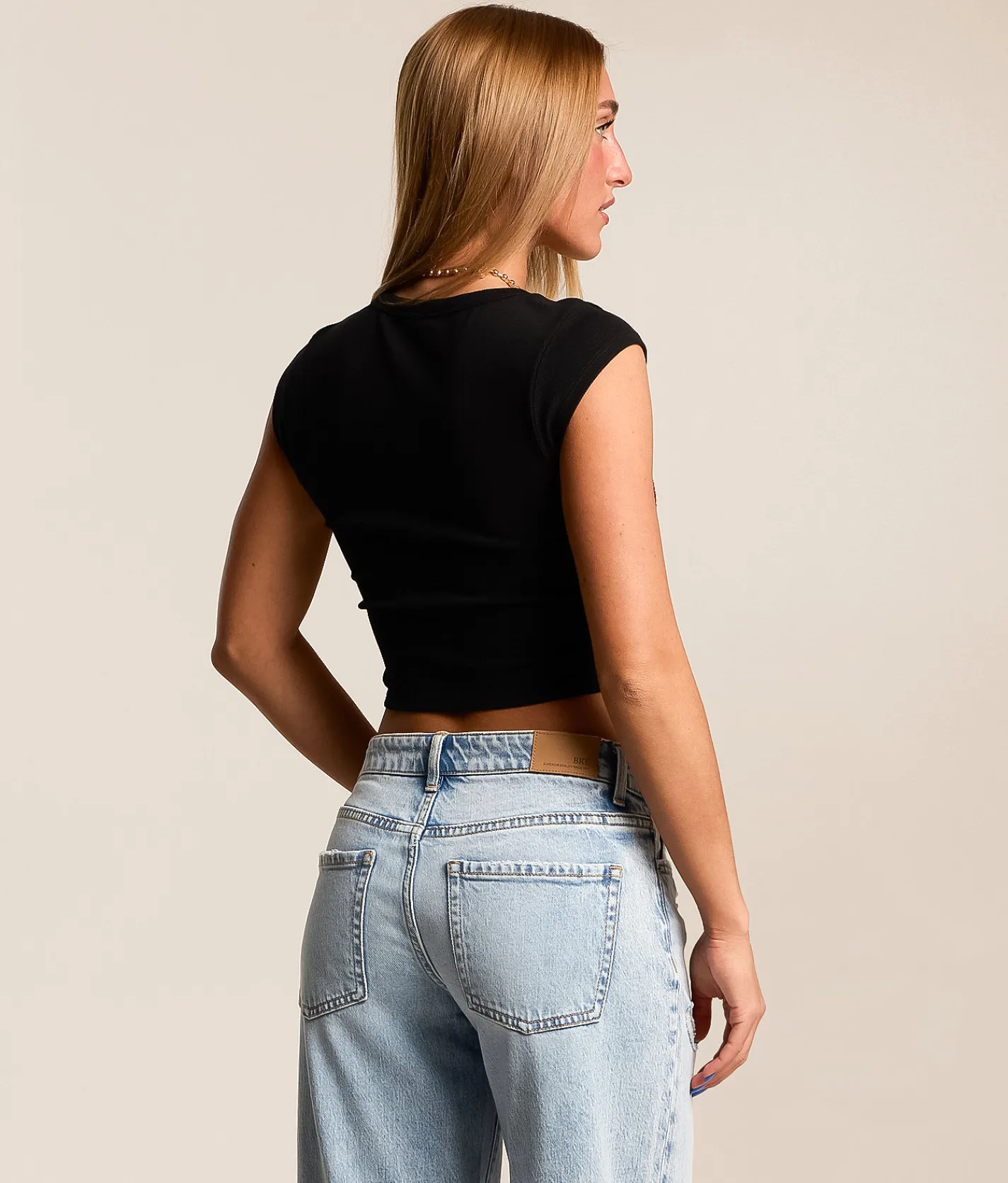 True Religion Rhinestone Cropped T-Shirt Jet Black Sale
