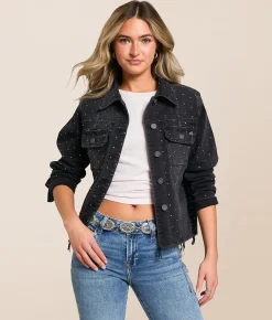 Tops|Coats & Jackets | HIDDEN Rhinestone Denim Stretch Jacket Washed Black