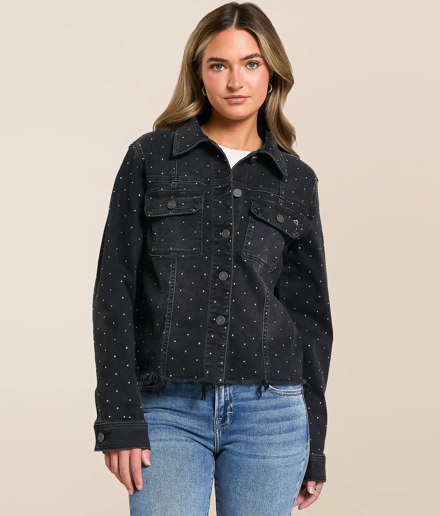Tops|Coats & Jackets | HIDDEN Rhinestone Denim Stretch Jacket Washed Black