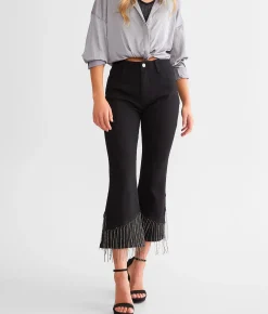 Jeans|Bottoms | Blue B Rhinestone High Rise Cropped Flare Jean Black
