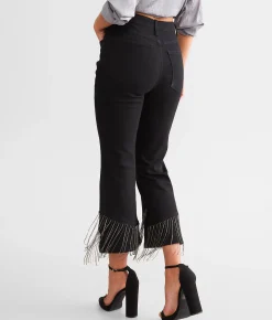Jeans|Bottoms | Blue B Rhinestone High Rise Cropped Flare Jean Black