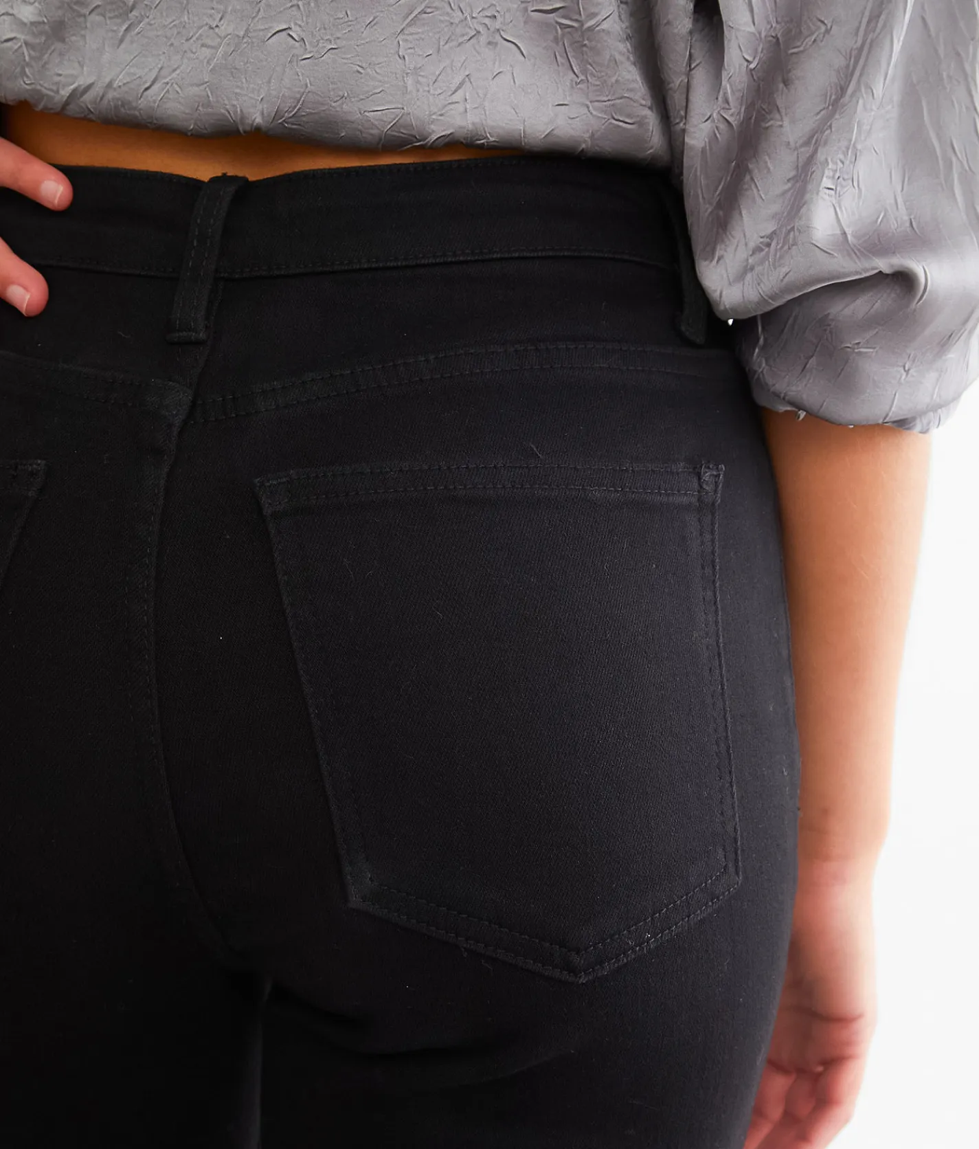 Jeans|Bottoms | Blue B Rhinestone High Rise Cropped Flare Jean Black