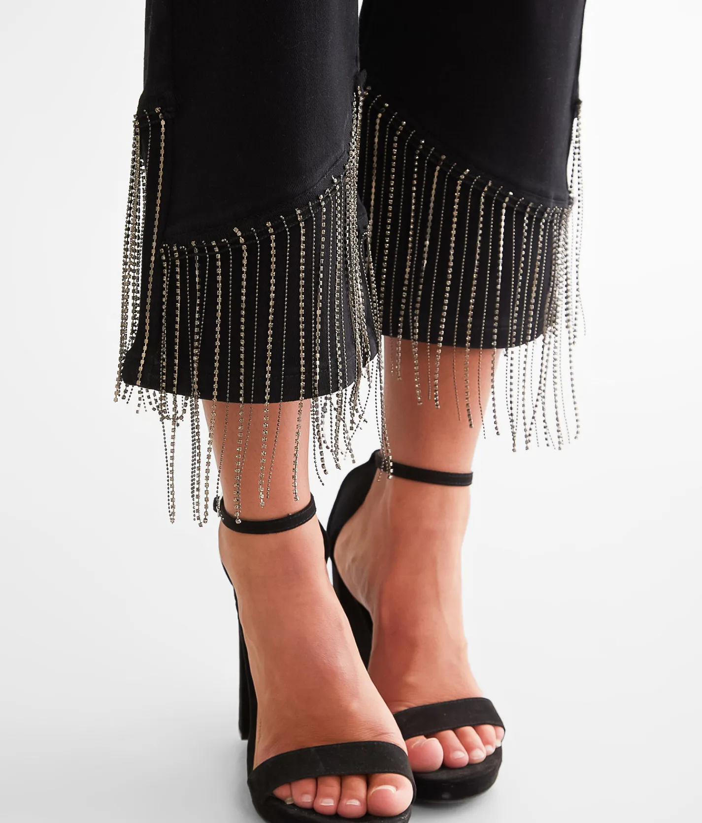 Jeans|Bottoms | Blue B Rhinestone High Rise Cropped Flare Jean Black