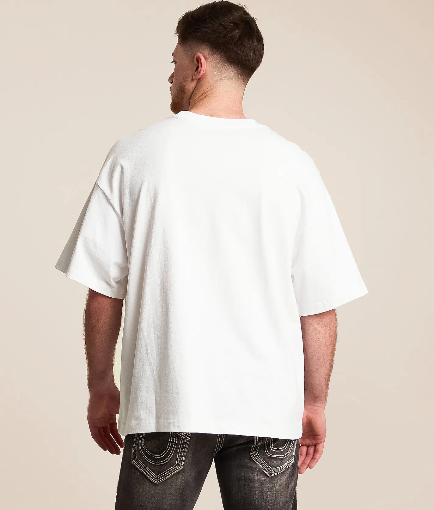 True Religion Rhinestone Oversized T-Shirt Optic White Sale