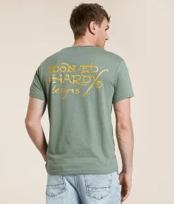 Graphic T-Shirts | Ed Hardy Rhinestone Skull T-Shirt Light Olive
