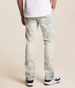 Smoke Rise® Rhinestone Slim Taper Stretch Jean Brant Blue Sale