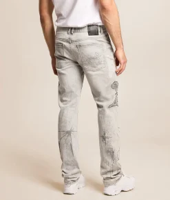 Smoke Rise® Rhinestone Straight Stretch Jean Breezy Grey Sale