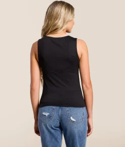 Tops | Willow & Root Rhinestone Tank Top Black