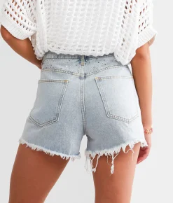 Bottoms|Shorts | Blue B Rhinestone Ultra High Rise Short Light Wash