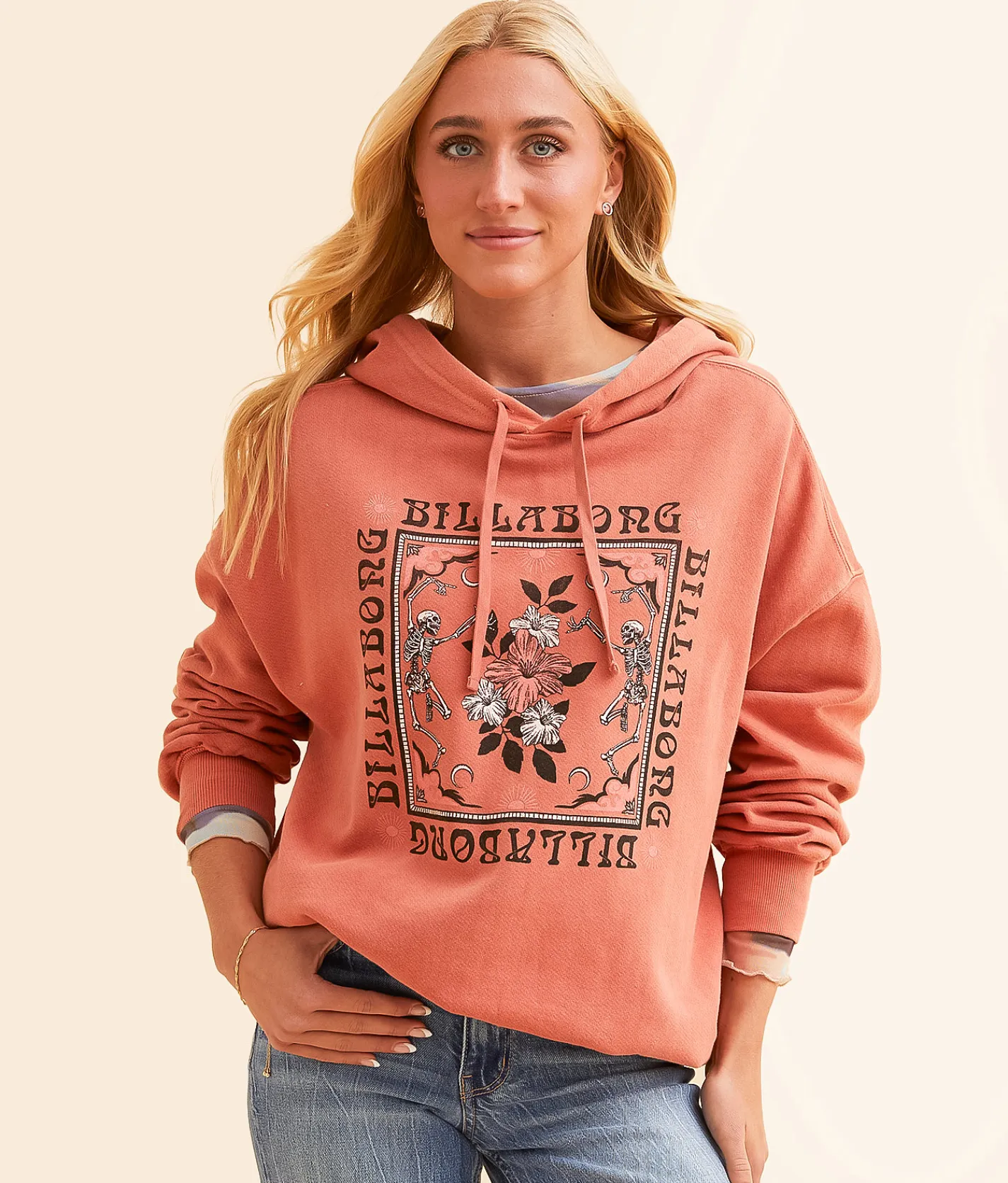 Billabong Rhythm Hooded Sweatshirt Kiss the Earth Hot