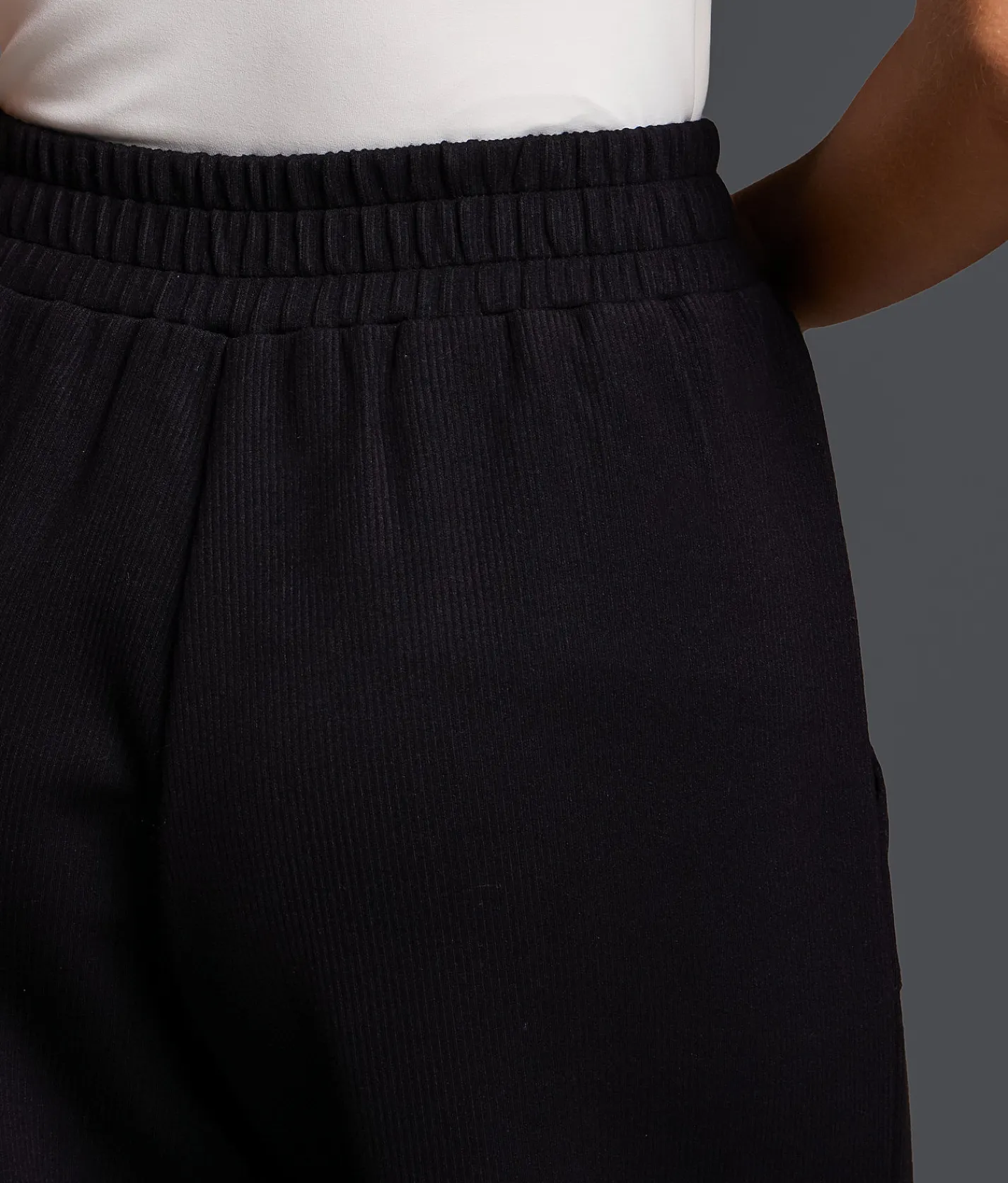Bottoms | Buckle Black Ribbed Barrel Pant Black