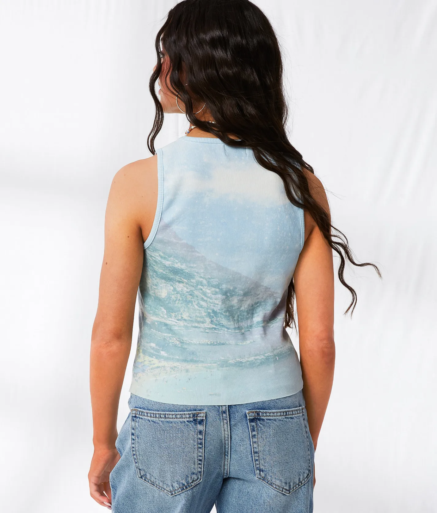 33 Coastal Ribbed Coastal Belt Tank Top Multi