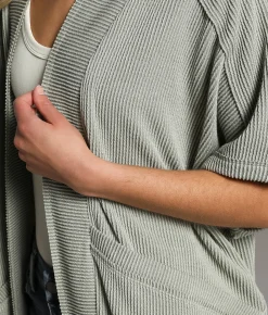 BKE Ribbed Cocoon Cardigan Seagrass Best