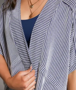 Tops | BKE Ribbed Cocoon Cardigan Navy