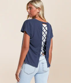 Tops | Daytrip Ribbed Dolman Top Navy