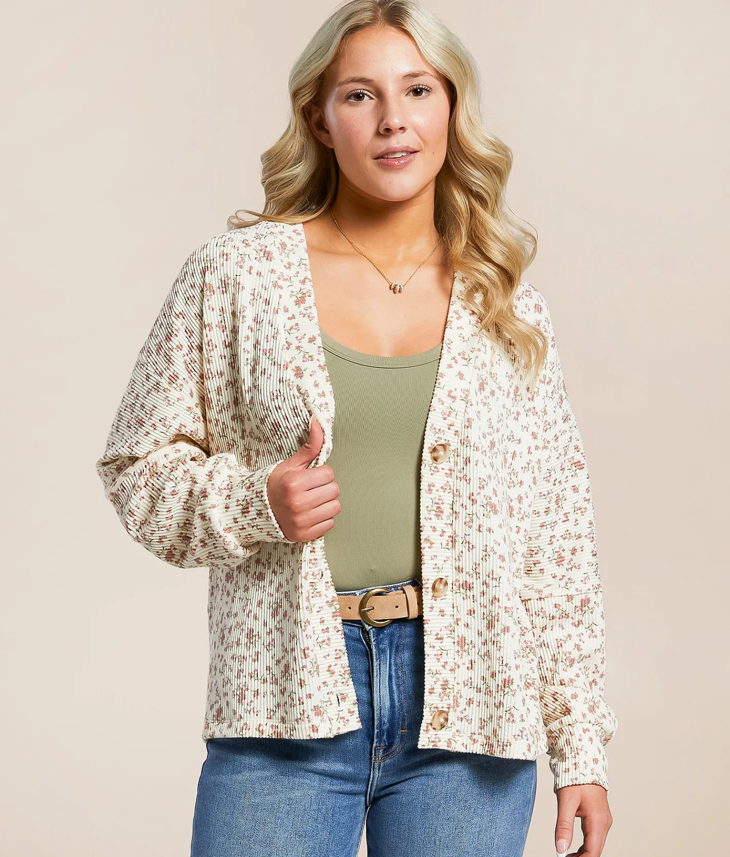 Tops | Daytrip Ribbed Floral Cardigan Assorted Floral