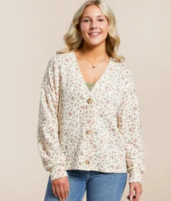 Tops | Daytrip Ribbed Floral Cardigan Assorted Floral