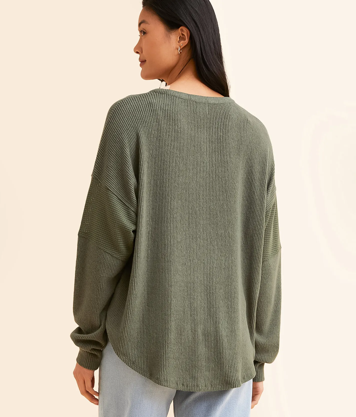 BKE Ribbed Henley Cordovan Best