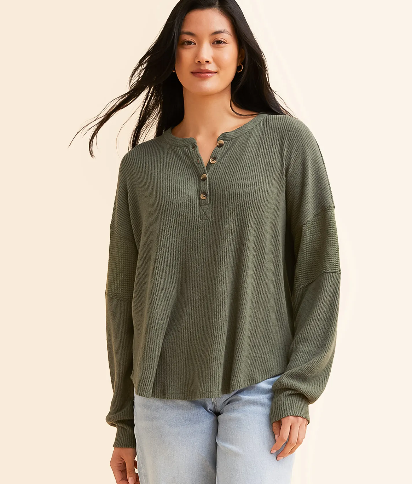 BKE Ribbed Henley Cordovan Best