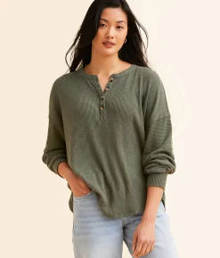 BKE Ribbed Henley Cordovan Best