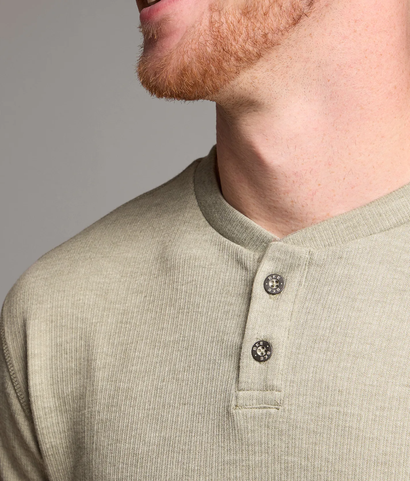 Tops | BKE Ribbed Henley Green
