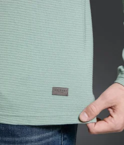 Tops | Outpost Makers Ribbed Henley Silver Blue
