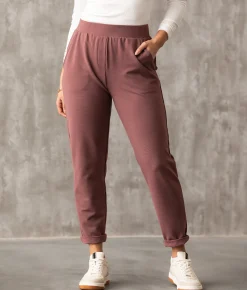 Buckle Black Ribbed Jogger Rose Brown Hot