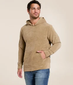 Tops | Nova Industries Ribbed Knit Hooded Sweatshirt Brown