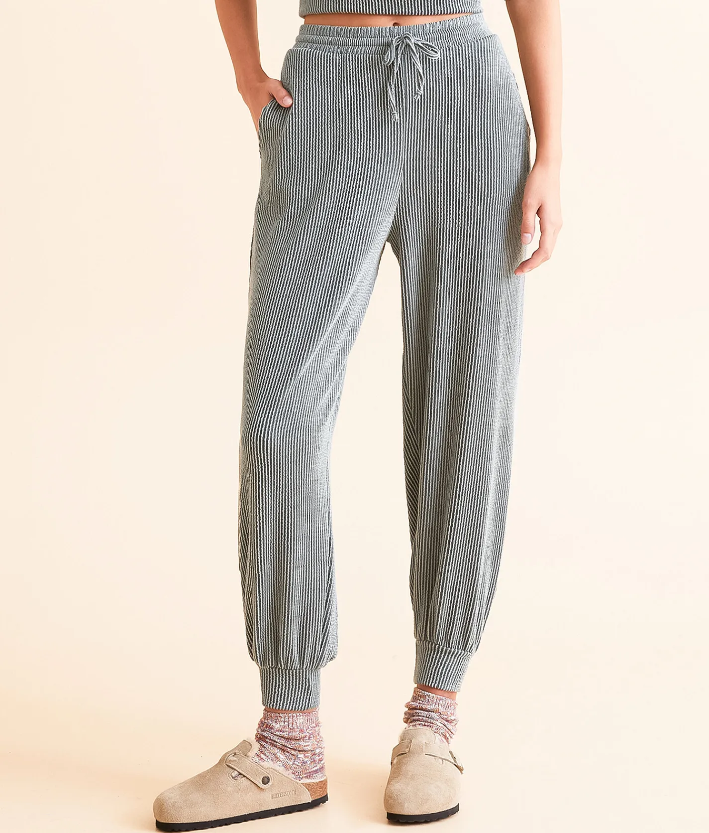 Bottoms | BKE Ribbed Knit Jogger Balsam Green