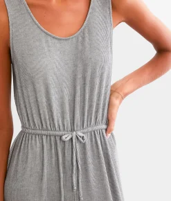 BKE Ribbed Knit Jumpsuit Grey New