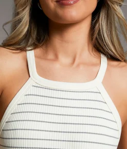 Tops | BKE core Ribbed Knit Tank Top Cream Grey