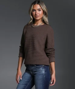 Buckle Black Ribbed Pullover French Roast New