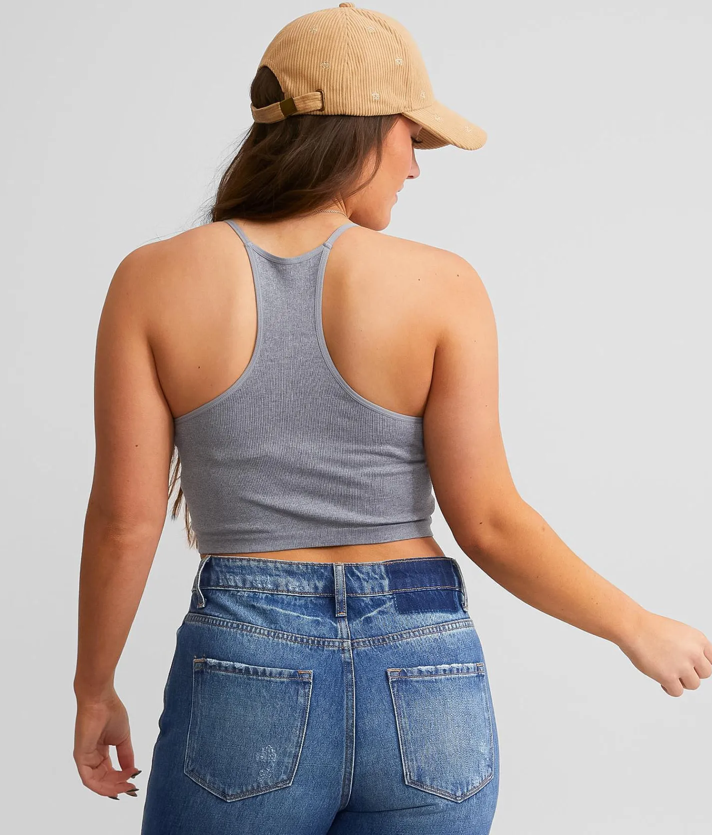 Tops | Freshwear Ribbed Stretch Brami Heather Grey