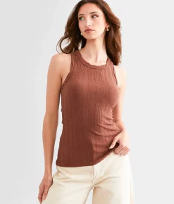 BKE Ribbed Tank Top Rootbeer Hot