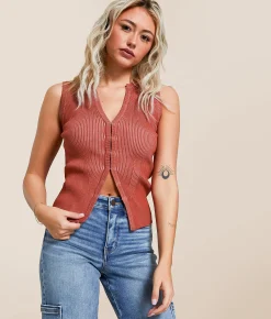 Gilded Intent Ribbed Tank Top Hot Sauce Outlet