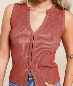 Gilded Intent Ribbed Tank Top Hot Sauce Outlet