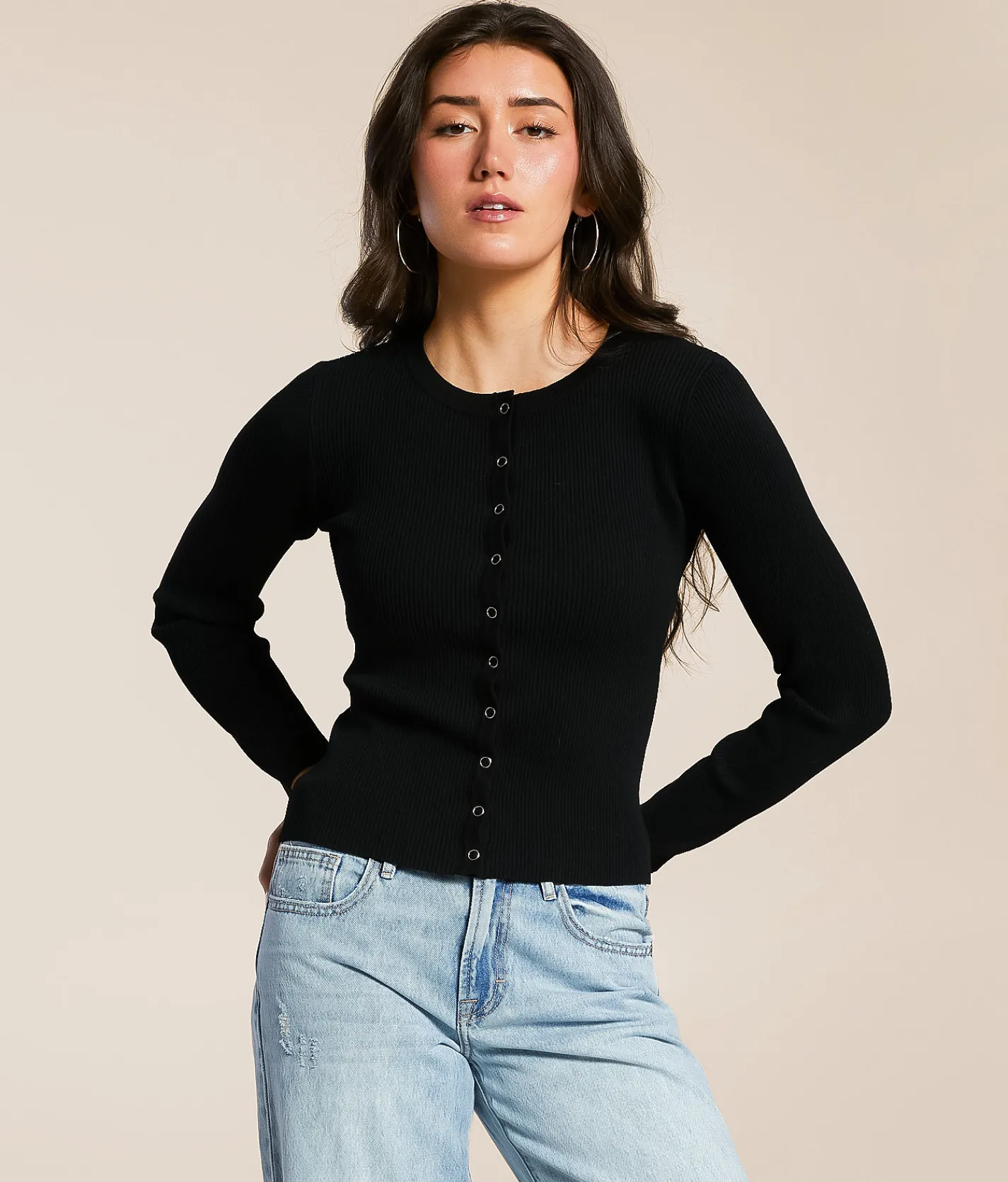 The Workshop Ribbed Top Chocolate Discount
