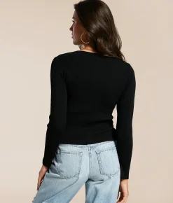 The Workshop Ribbed Top Chocolate Discount