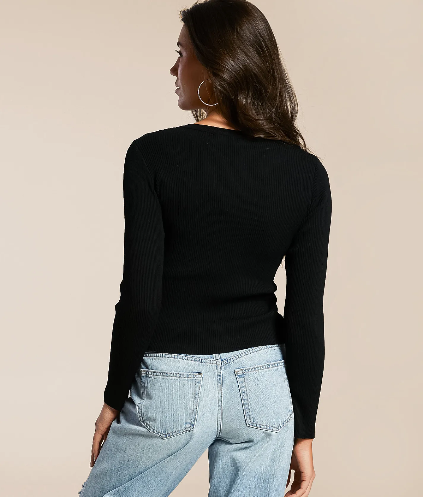 The Workshop Ribbed Top Chocolate Discount