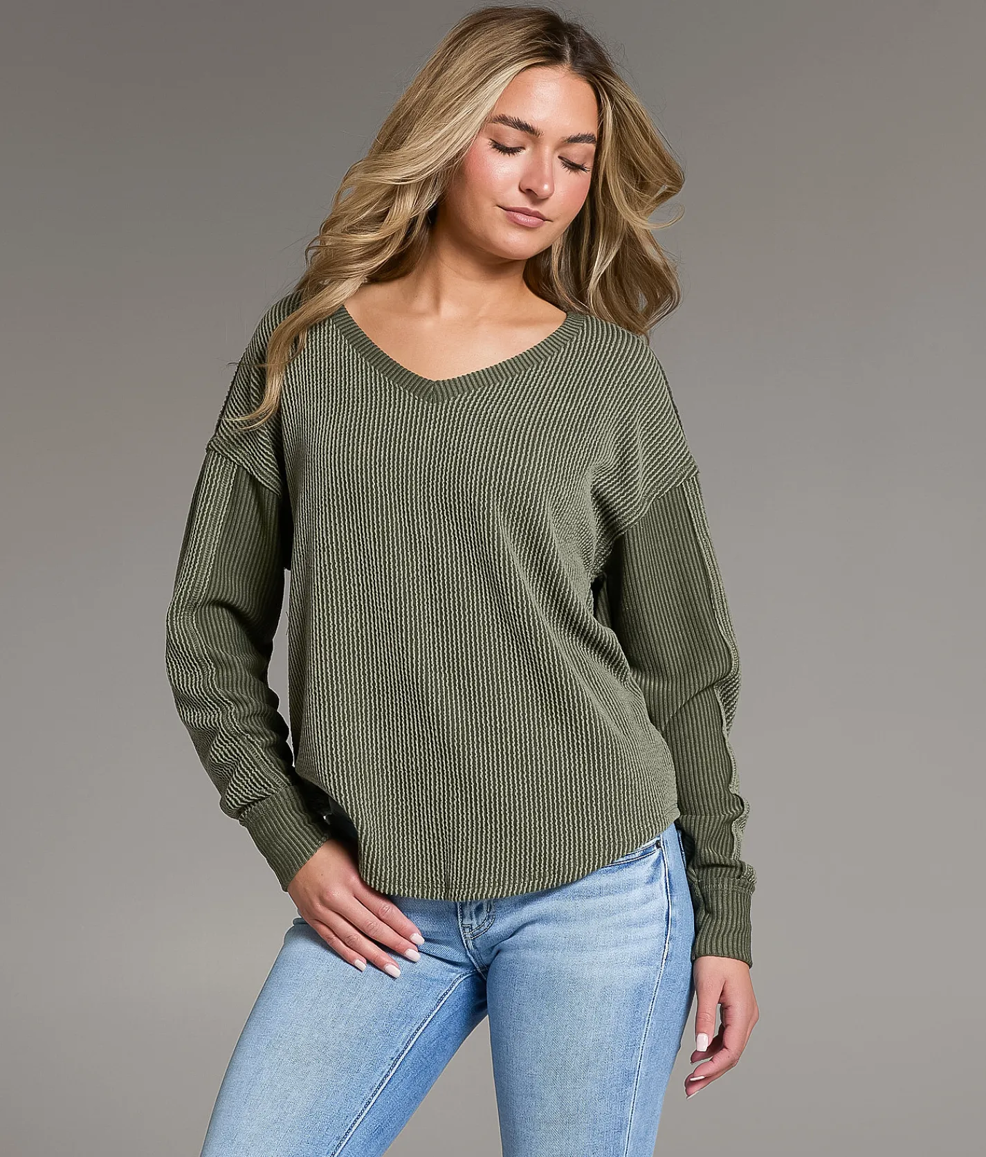 BKE Ribbed Top Olive