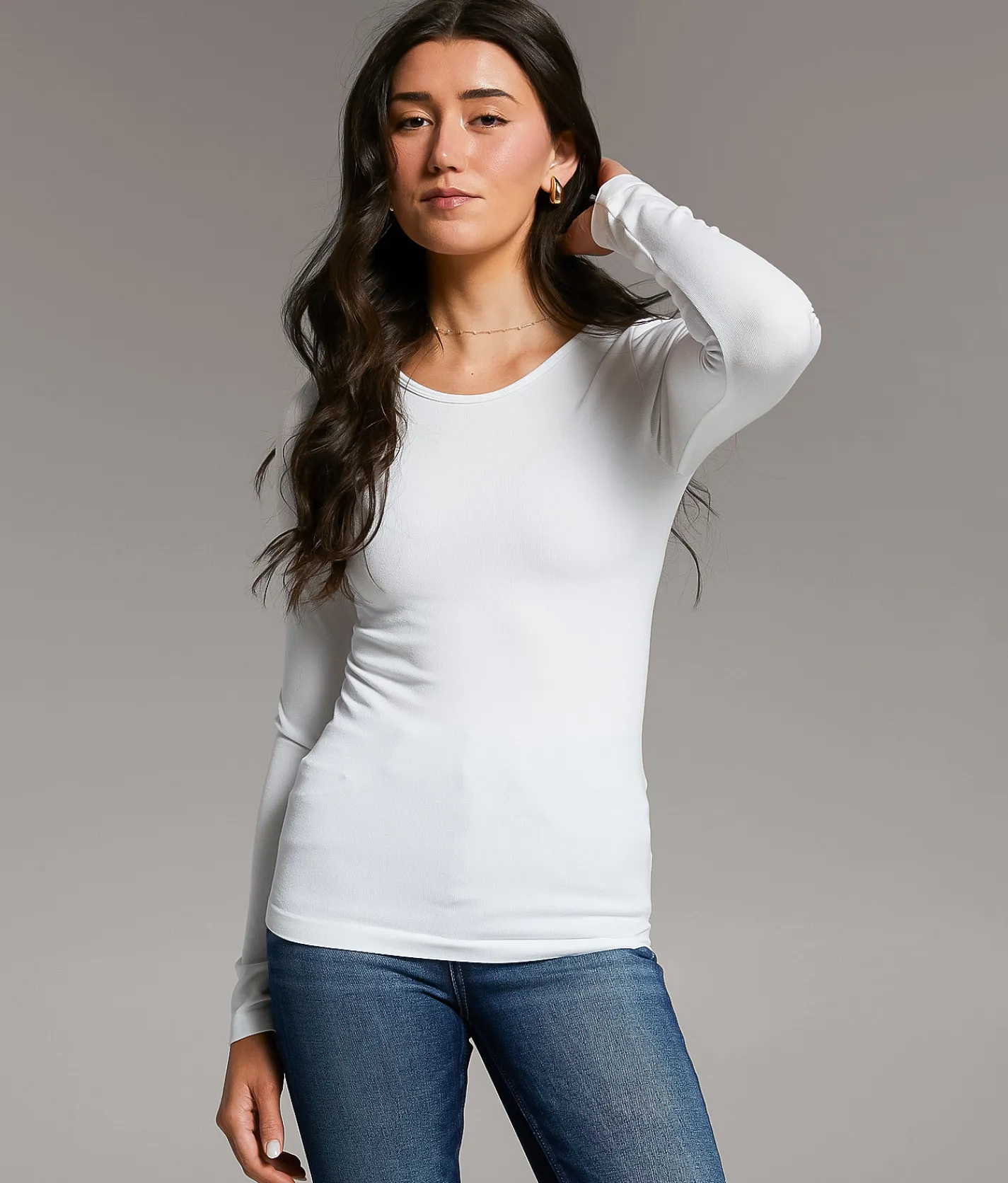 Tops | BKE core Ribbed Top White