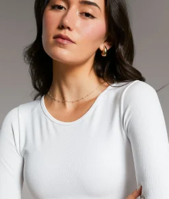 Tops | BKE core Ribbed Top White