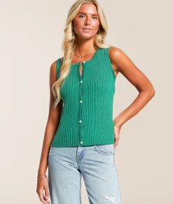 Tops | Willow & Root Ribbed 2-Way Sweater Vest Fir
