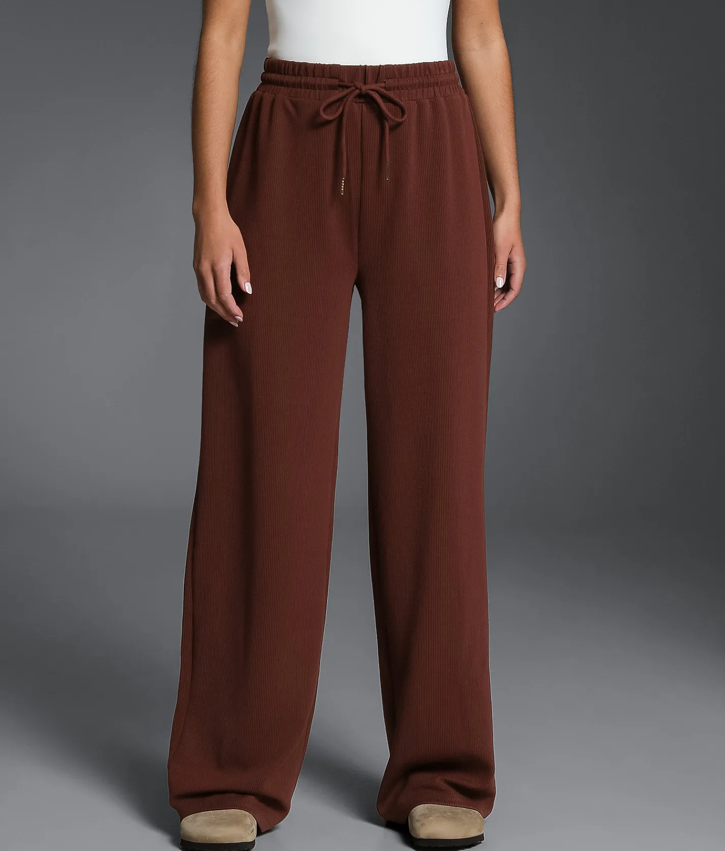 Bottoms | Buckle Black Ribbed Wide Leg Pant Andorra