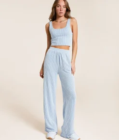 Willow & Root Rib Knit Wide Leg Pant DK Olive Online