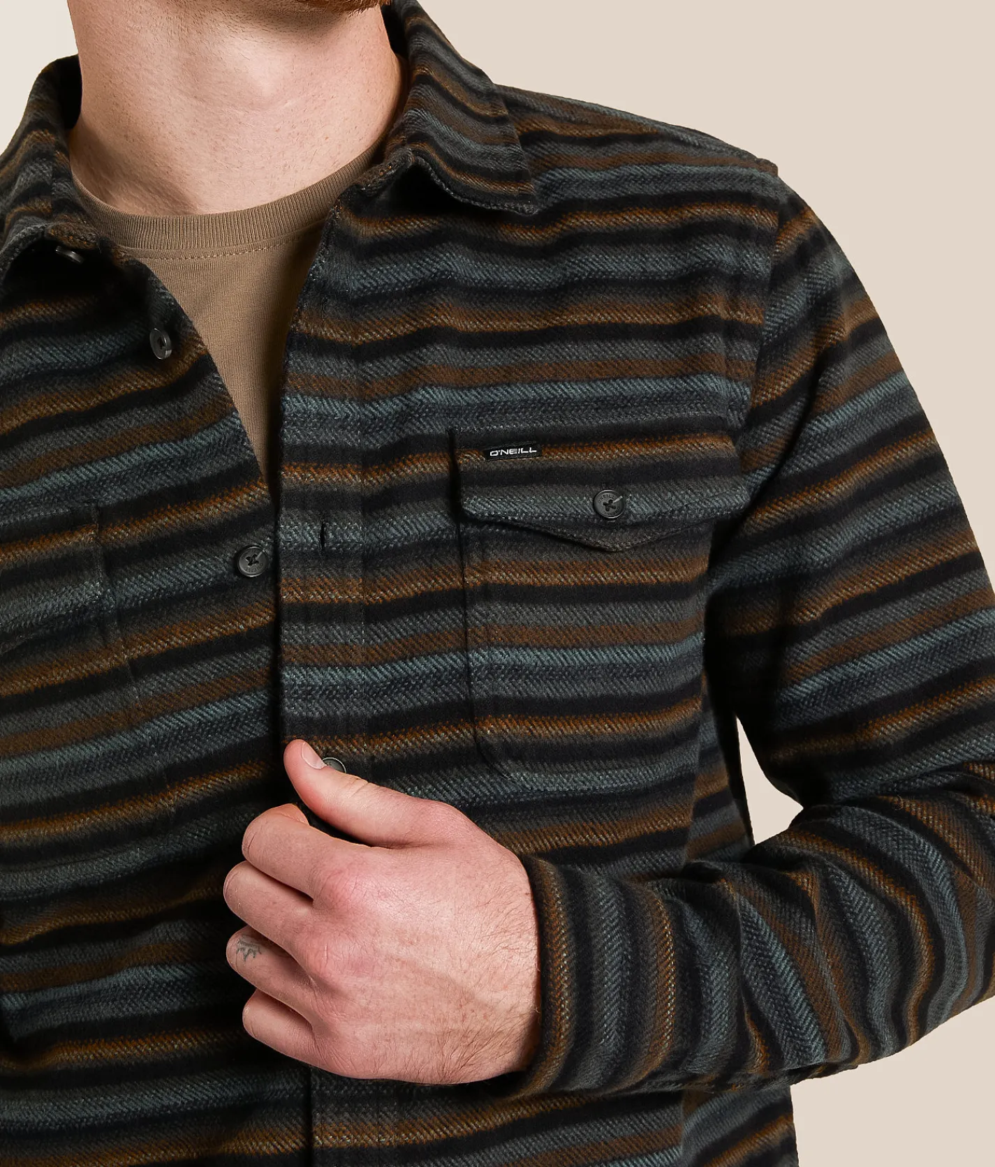 Tops | O'Neill Richmond Striped Flannel Shirt Graphite